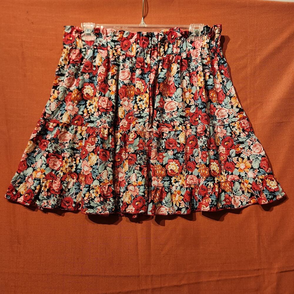 Women’s Sz 2XL Fall Floral Above Knee Skirt Girly Feminine Bloomchic